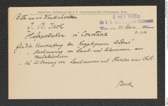 k.k. naturhistorisches Hofmuseum, Intendanzakten 1885-1896 (Hauer), Aktenzahl Z.214/1892, Seite 1